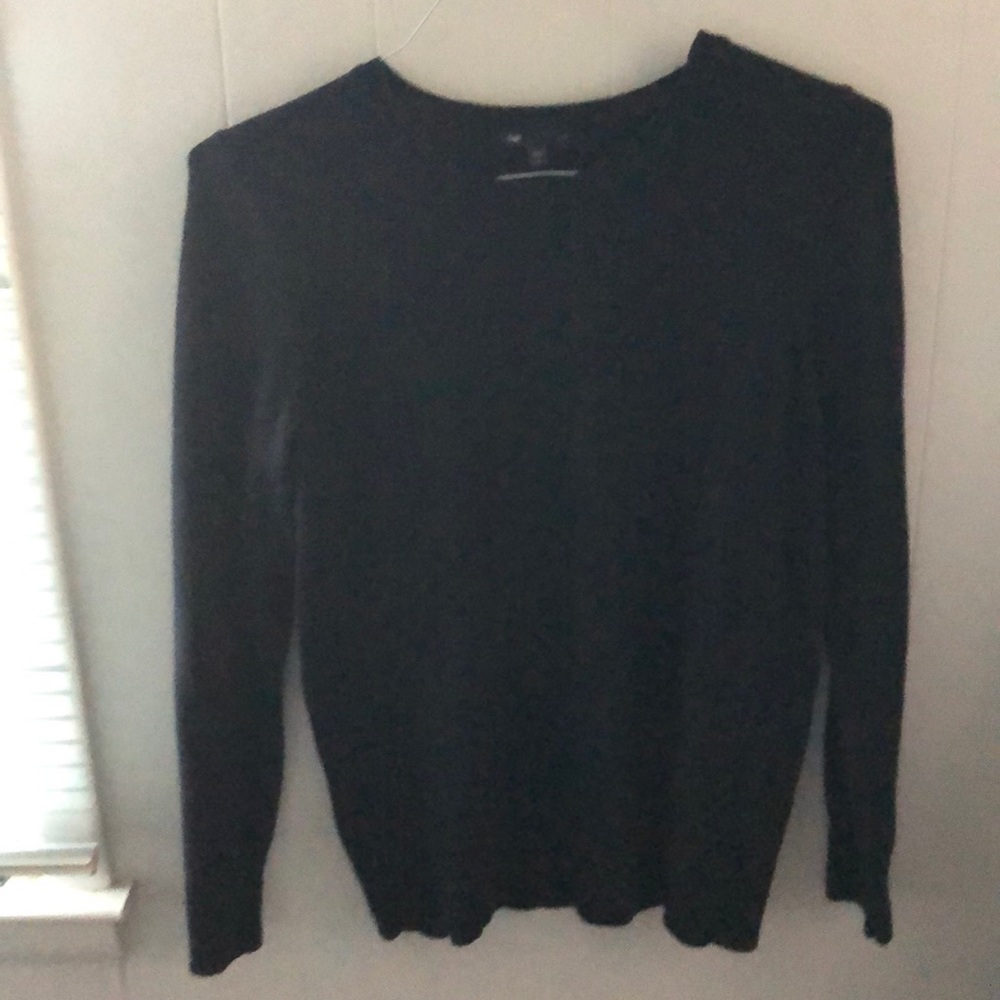 Navy Blue Sweater with button Detail